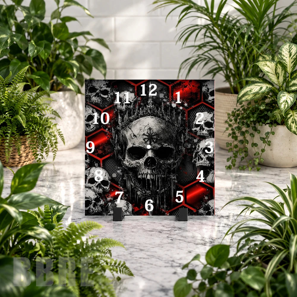 Crowned Skull Clock Mockup