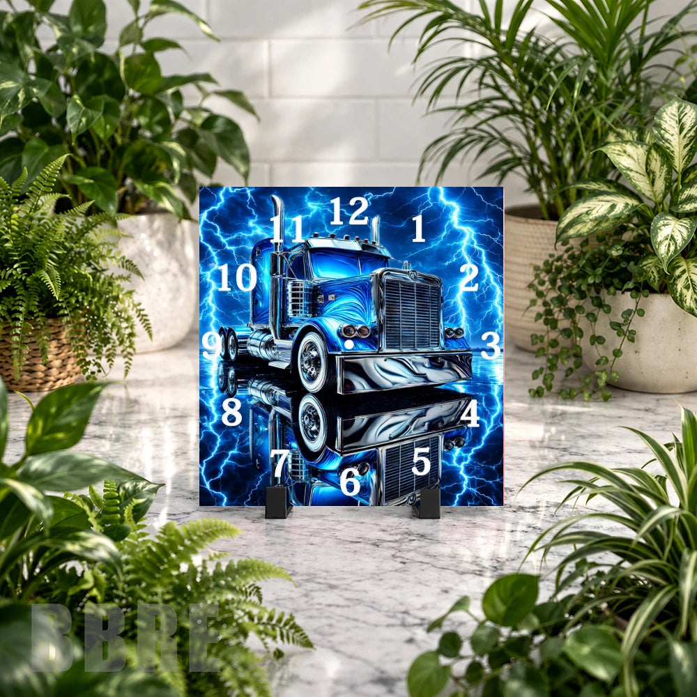 Blue Truck Clock Mockup