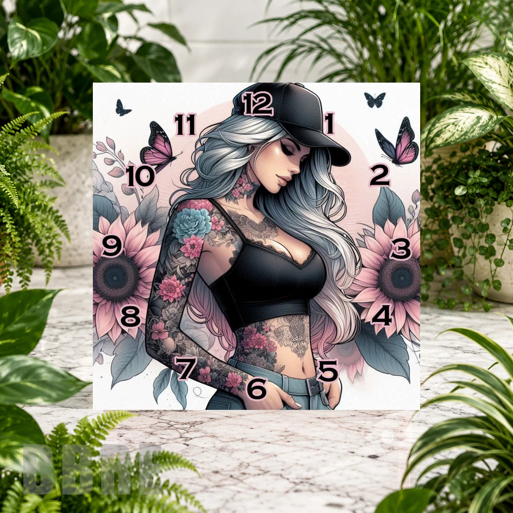Tattooed Beauty 2 Clock Sublimation Wrap