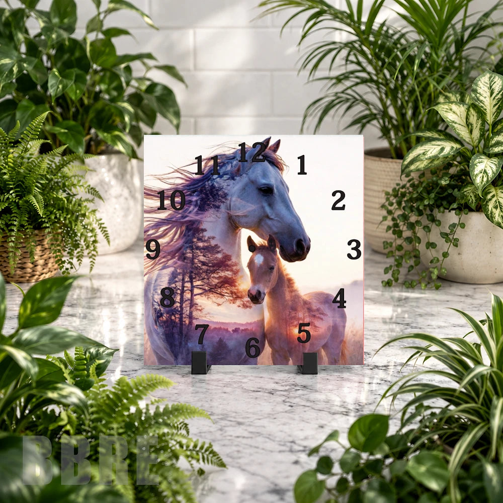 Majestic Horses Clock Mockup