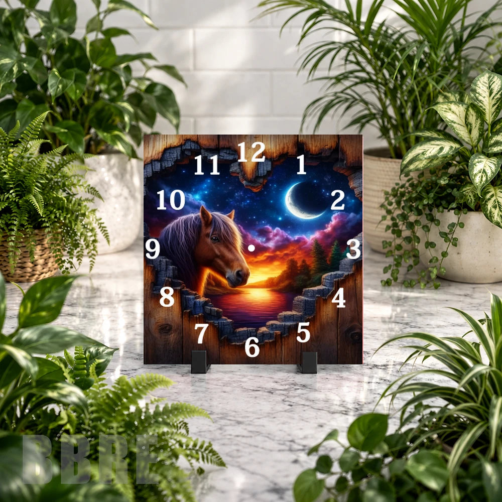 Horse Sunset Clock Mockup
