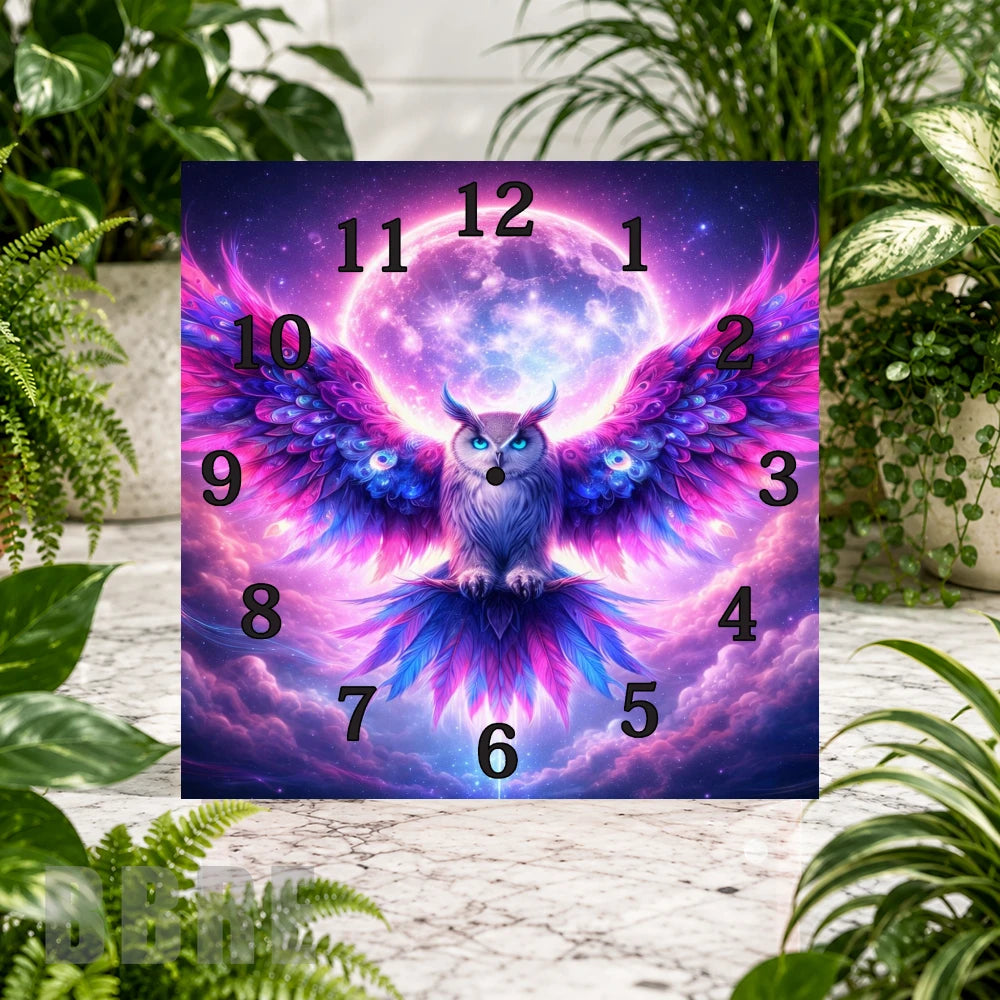 Majestic Owl Clock Sublimation Wrap