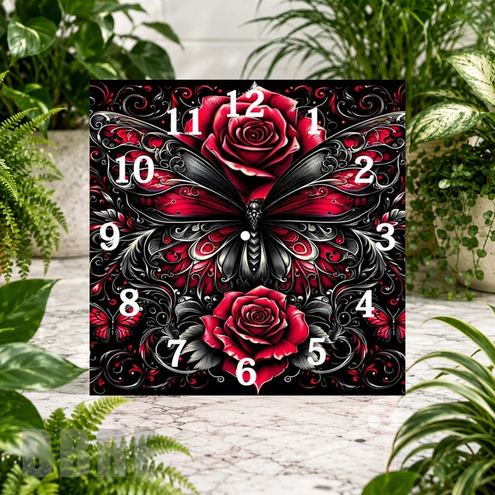 Butterfly Roses Clock Sublimation Wrap