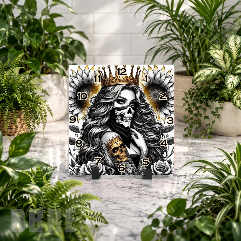 Crowned Skull 3 Clock Mockup