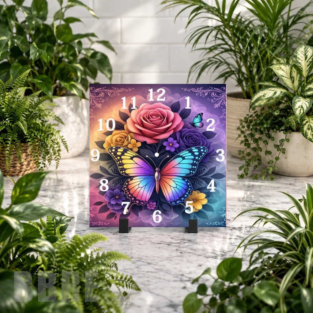 Butterfly Blossom 5 Clock Mockup