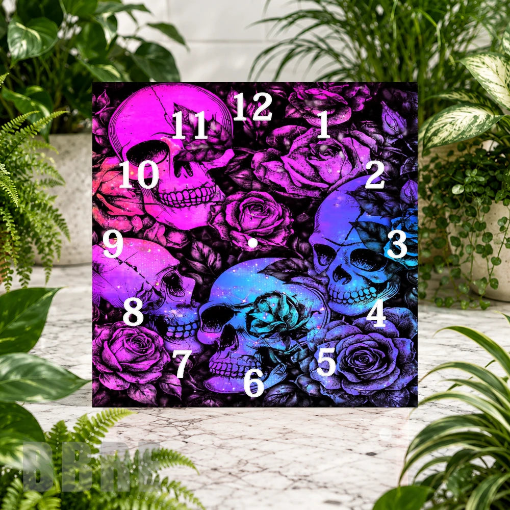 Skull Rose 2 Clock Sublimation Wrap