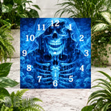 Blue Skull Clock Sublimation Wrap