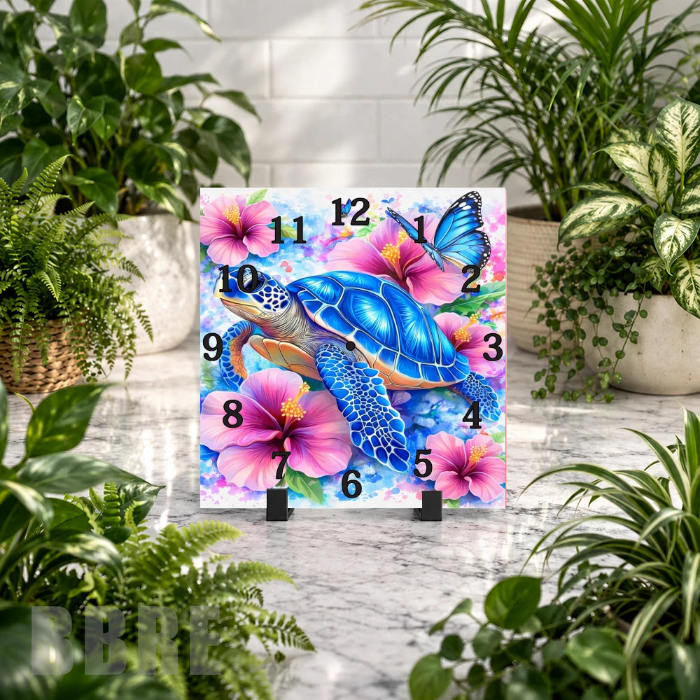 Turtle Butterfly Clock Mockup