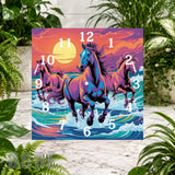 Galloping Horses 3 Clock Sublimation Wrap