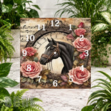 Horse Floral Clock Sublimation Wrap