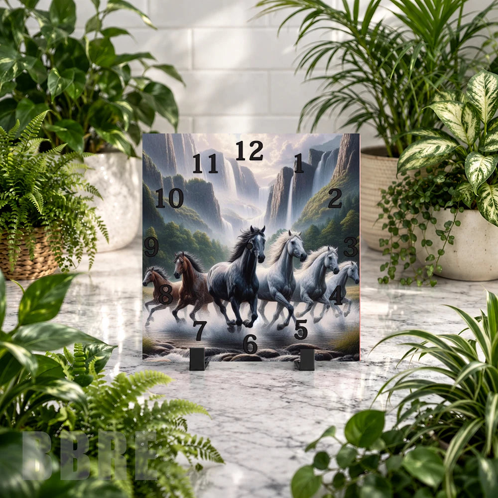 Galloping Horses 4 Clock Mockup