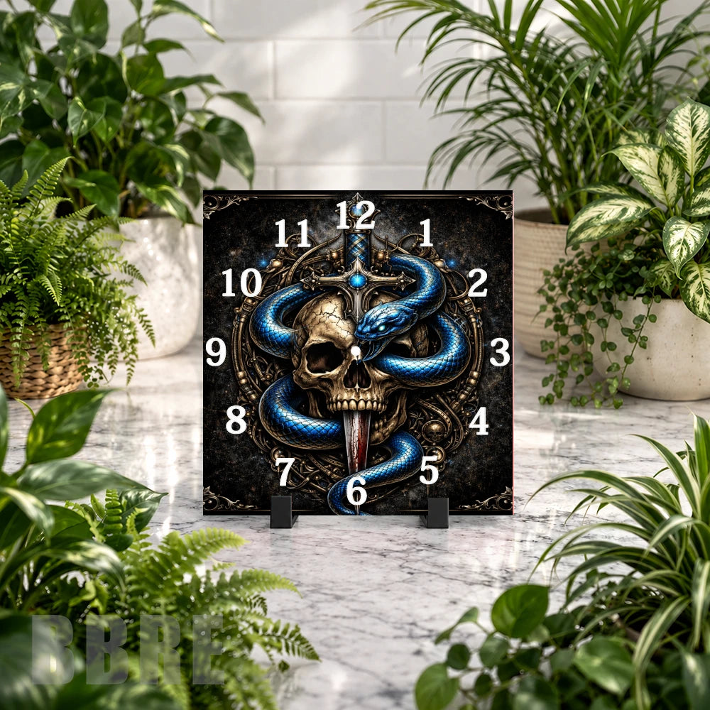 Skull Serpent Clock Mockup
