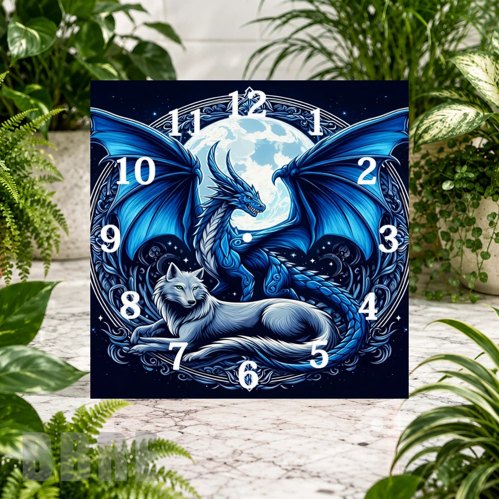 Dragon Wolf Clock Sublimation Wrap