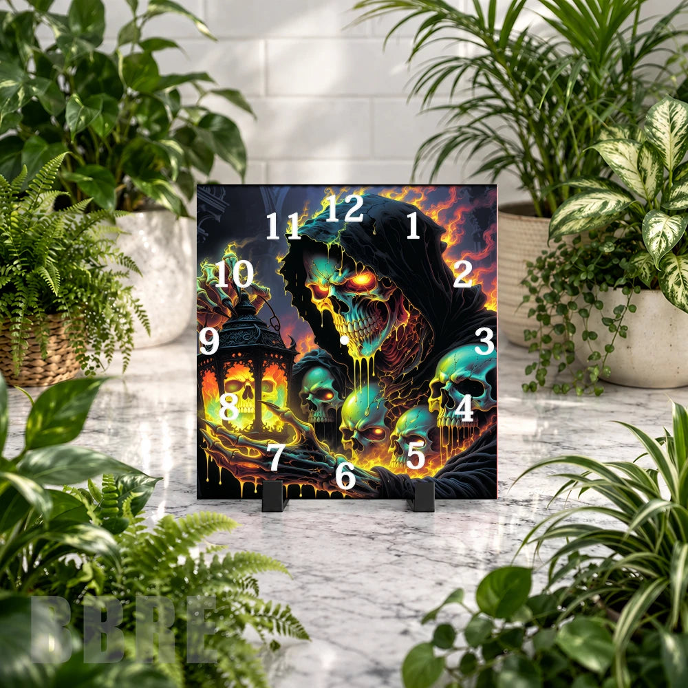 Gothic Skull Clock Mockup