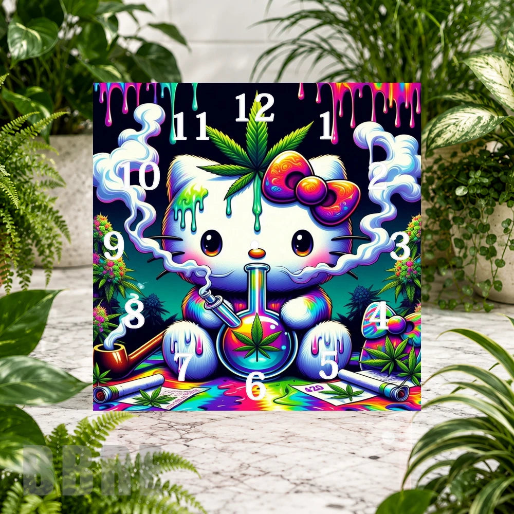 Colorful Kitty Clock Sublimation Wrap