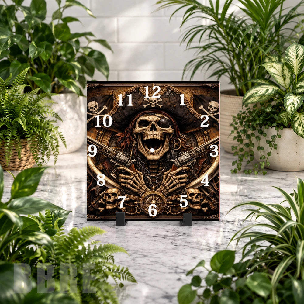Pirate Skull Clock Mockup