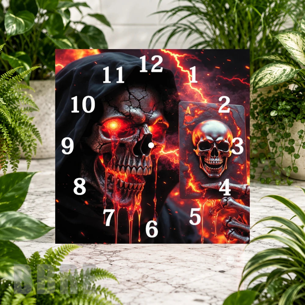 Skull Clock Clock Sublimation Wrap