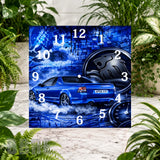 Blue Car Clock Sublimation Wrap