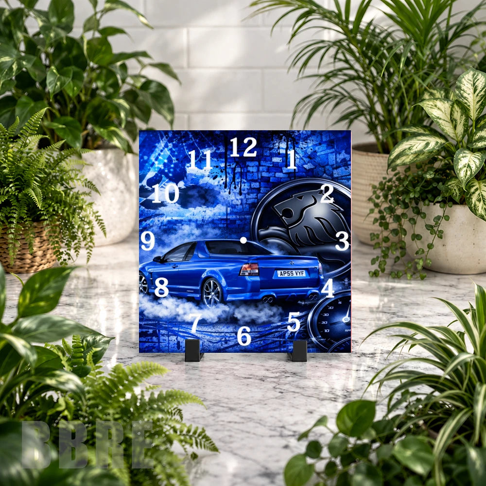 Blue Car Clock Mockup