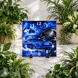 Blue Car Clock Mockup