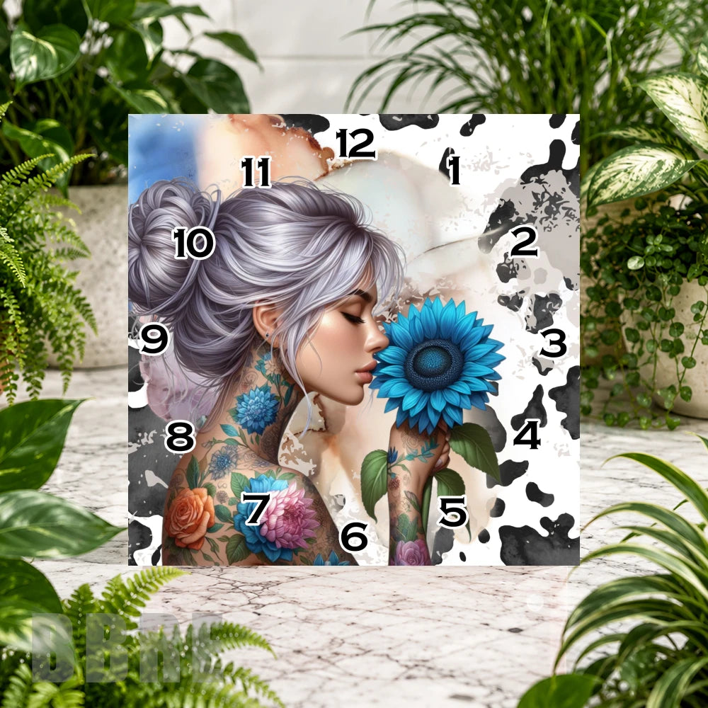 Floral Portrait Clock Sublimation Wrap
