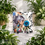 Floral Portrait Clock Mockup
