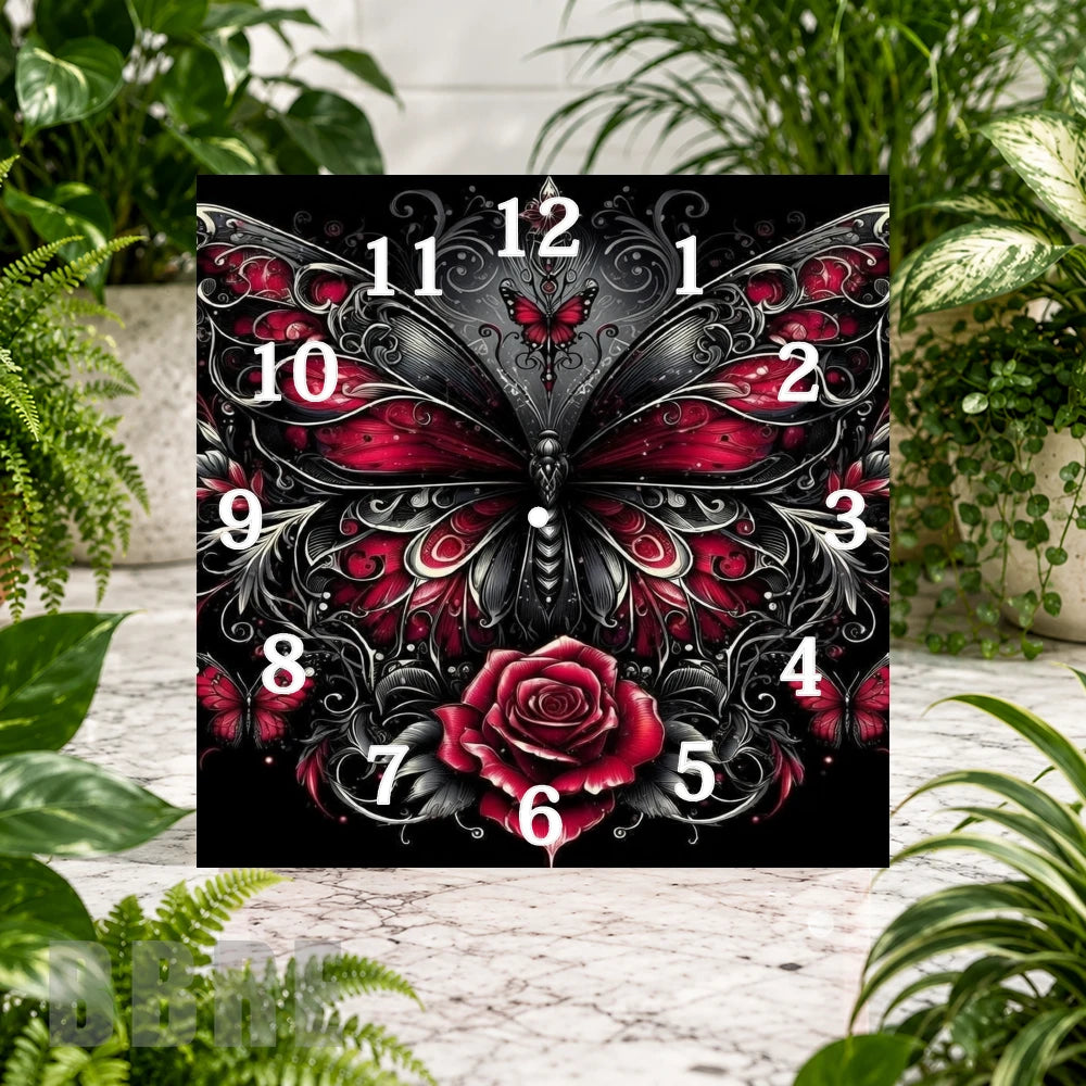 Butterfly Rose Clock Sublimation Wrap