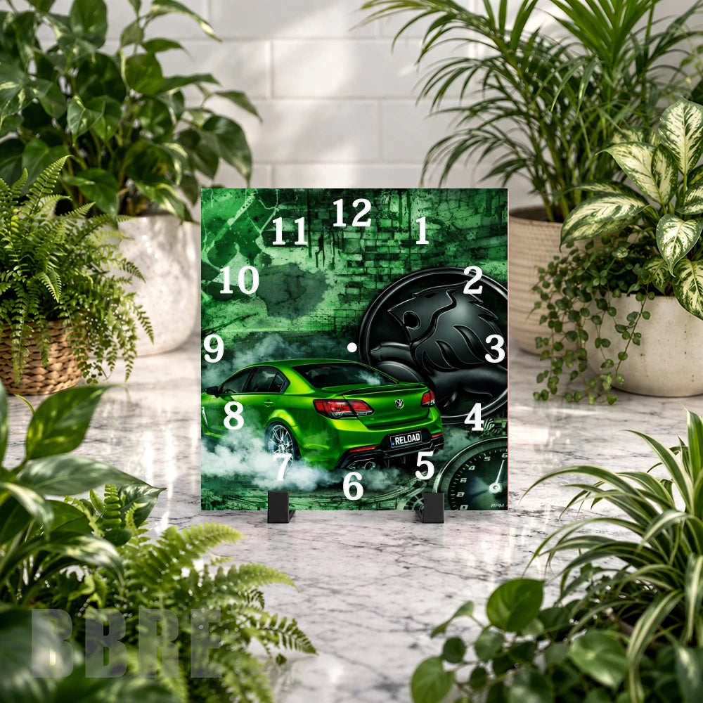 Green Racing Clock Mockup