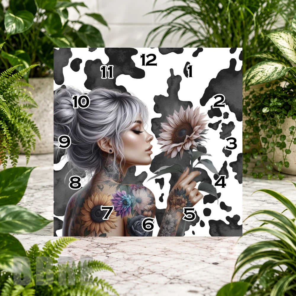 Floral Timepiece 2 Clock Sublimation Wrap