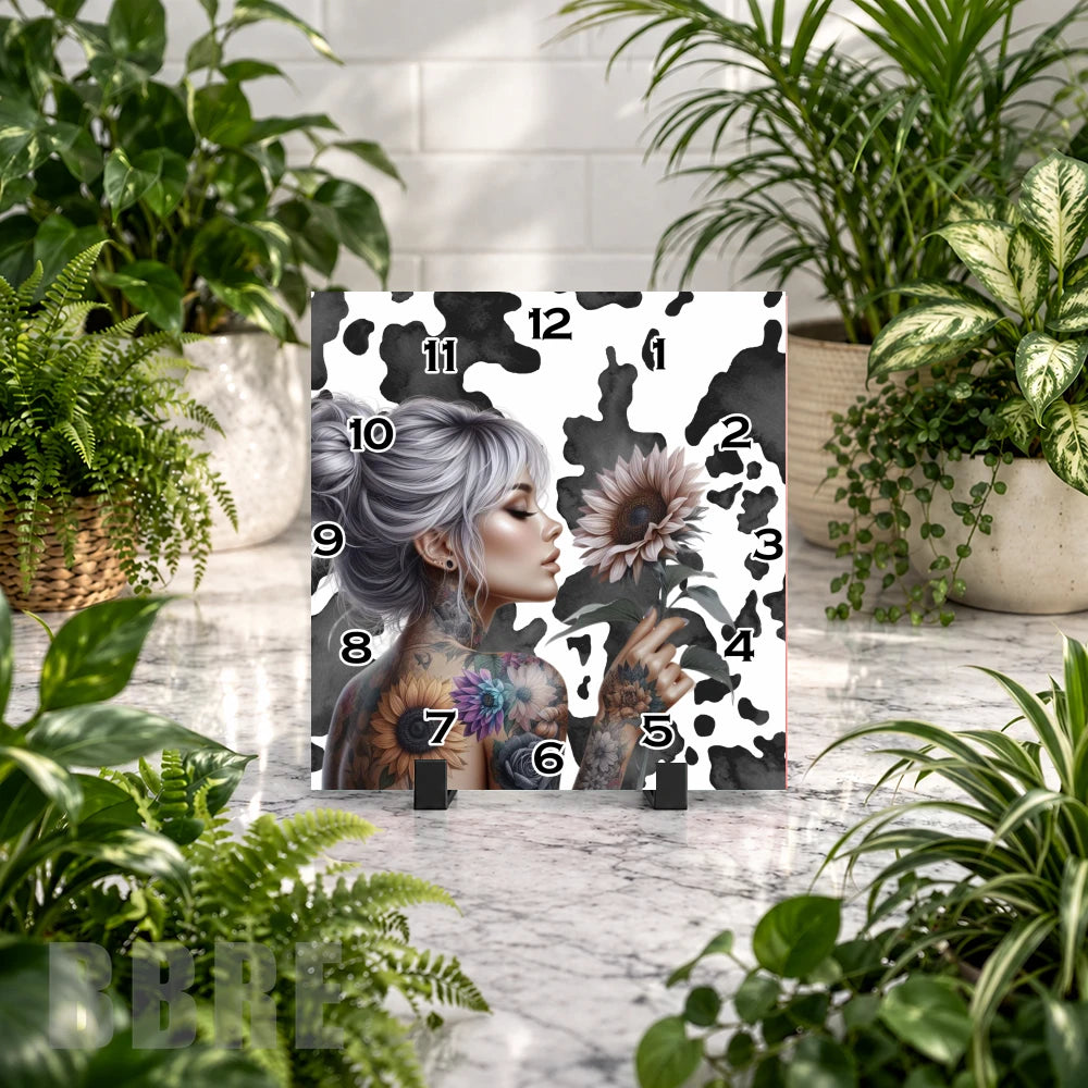 Floral Timepiece 2 Clock Mockup