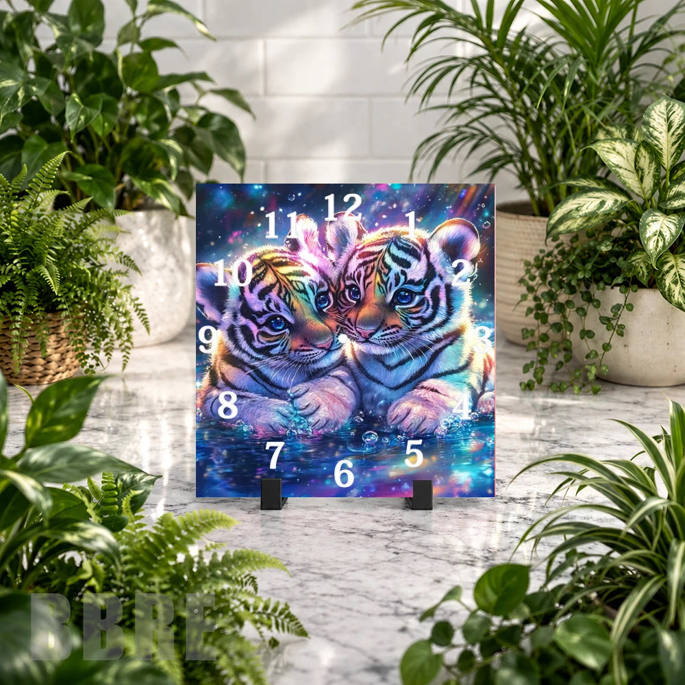 Twin Tigers Clock Mockup