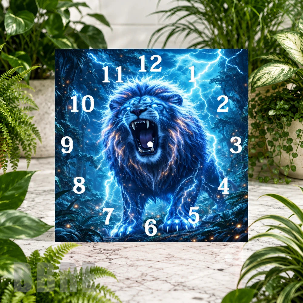 Electric Lion Clock Sublimation Wrap