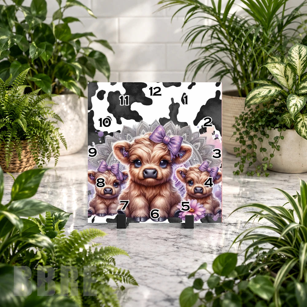 Cute Calf Clock Clock Mockup