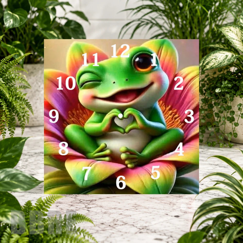 Frog Heart 2 Clock Sublimation Wrap
