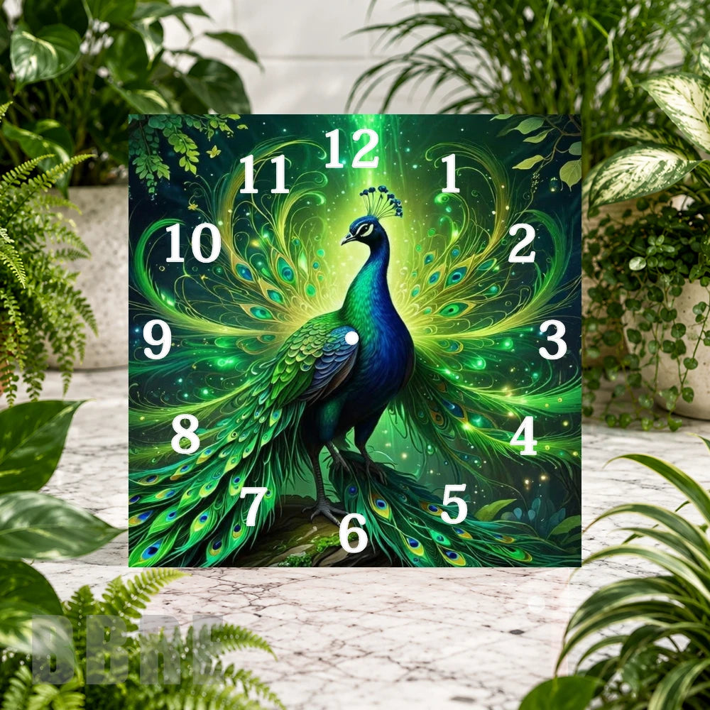 Peacock Elegance 2 Clock Sublimation Wrap