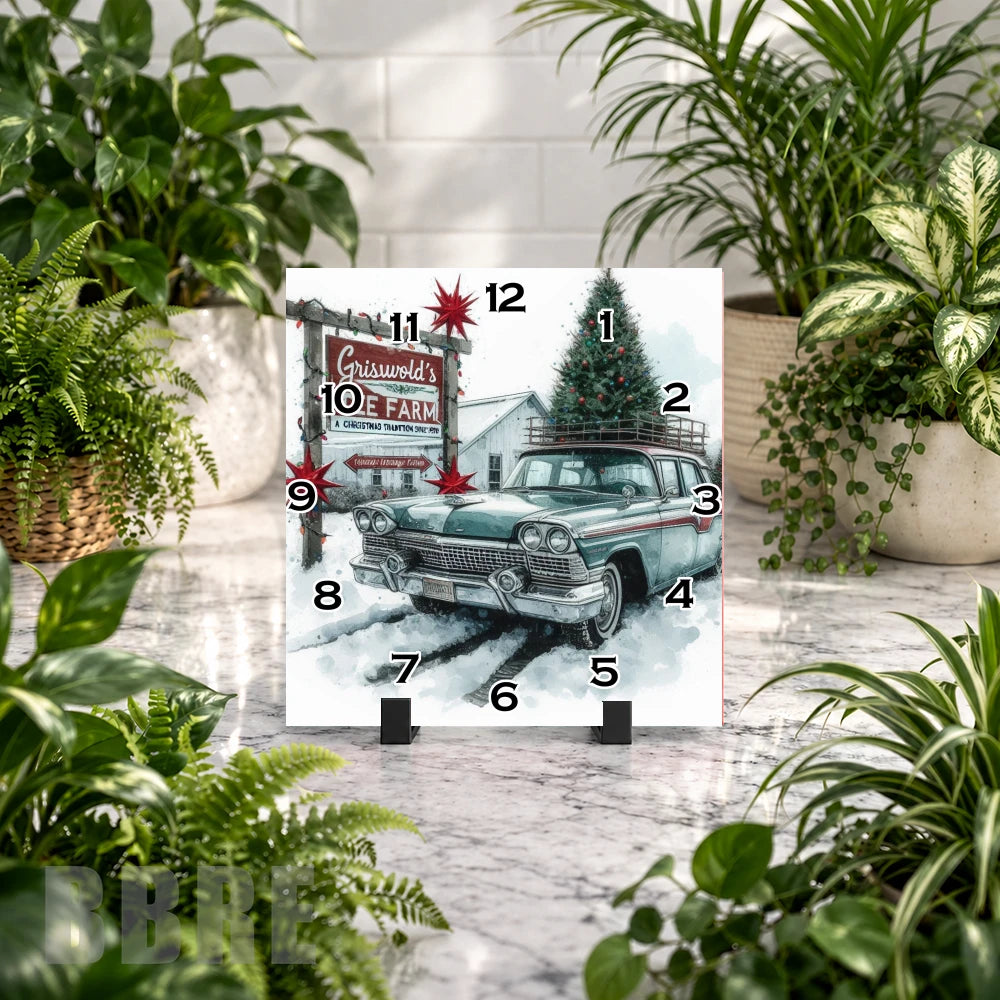 Vintage Christmas Clock Mockup