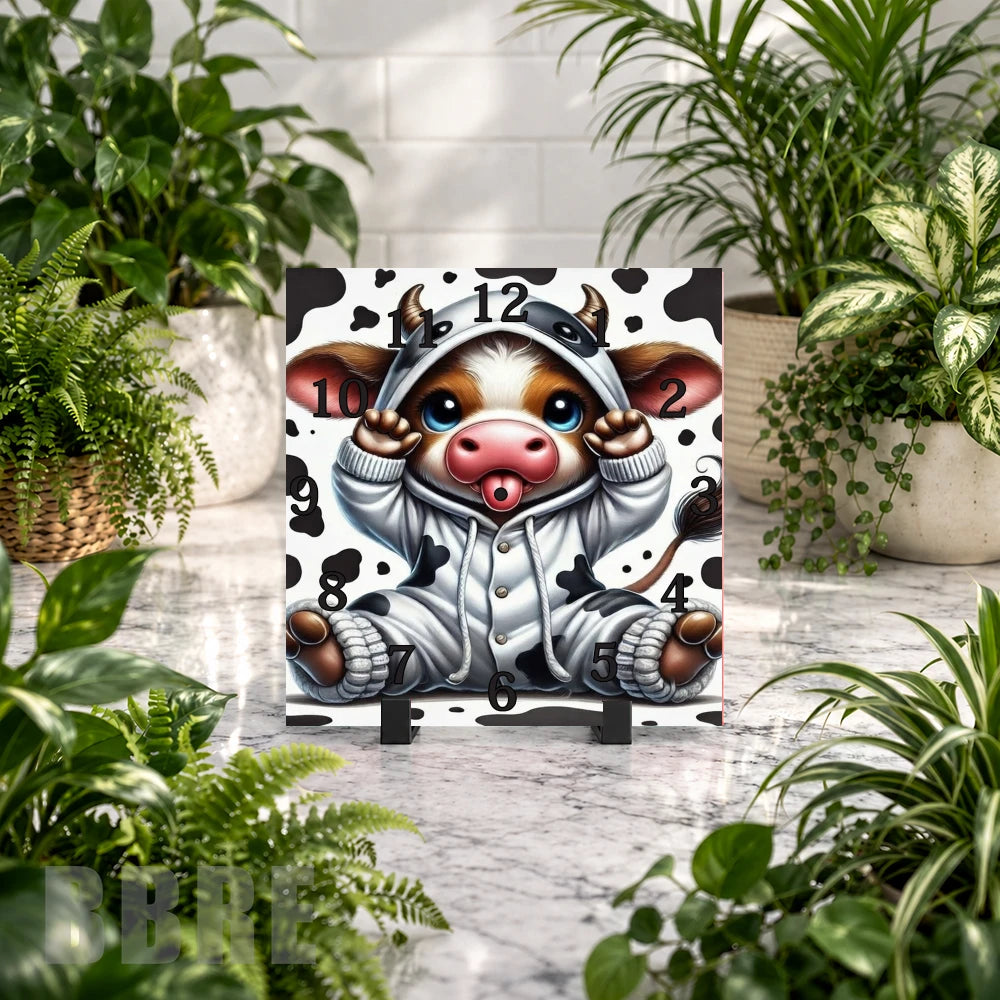 Cow Piglet Clock Mockup