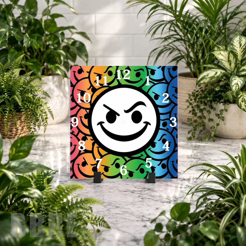Smiley Face Clock Mockup