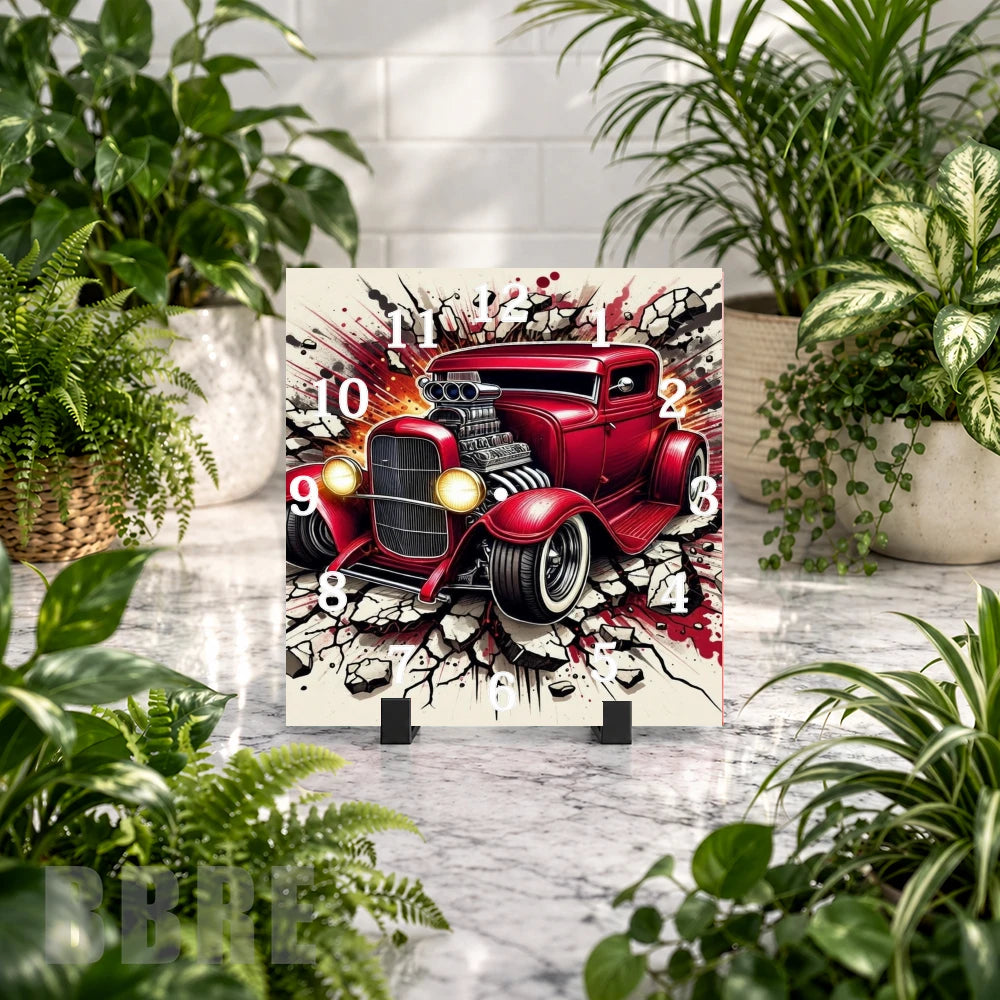 Classic Hotrod Clock Mockup