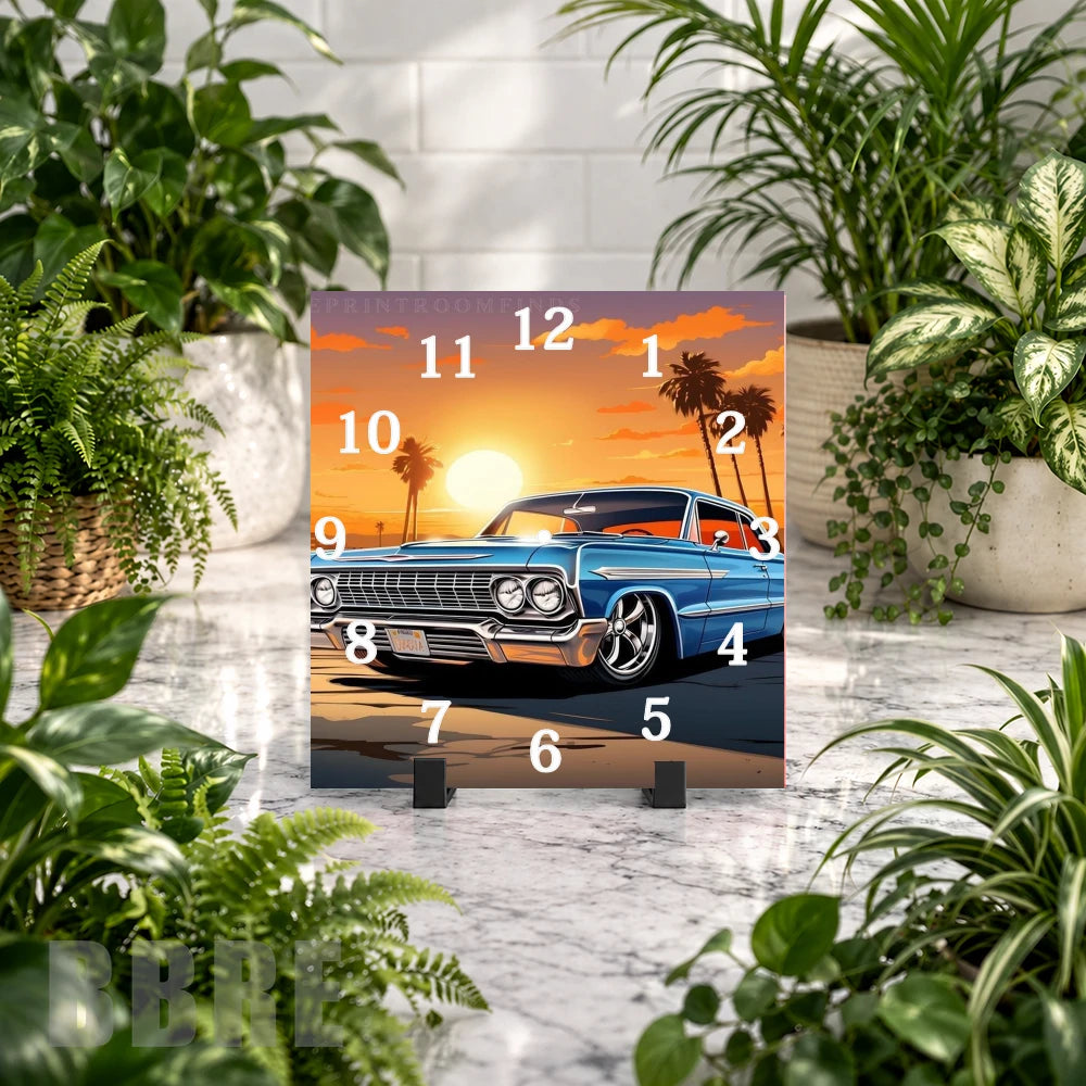 Classic Car Clock Mockup