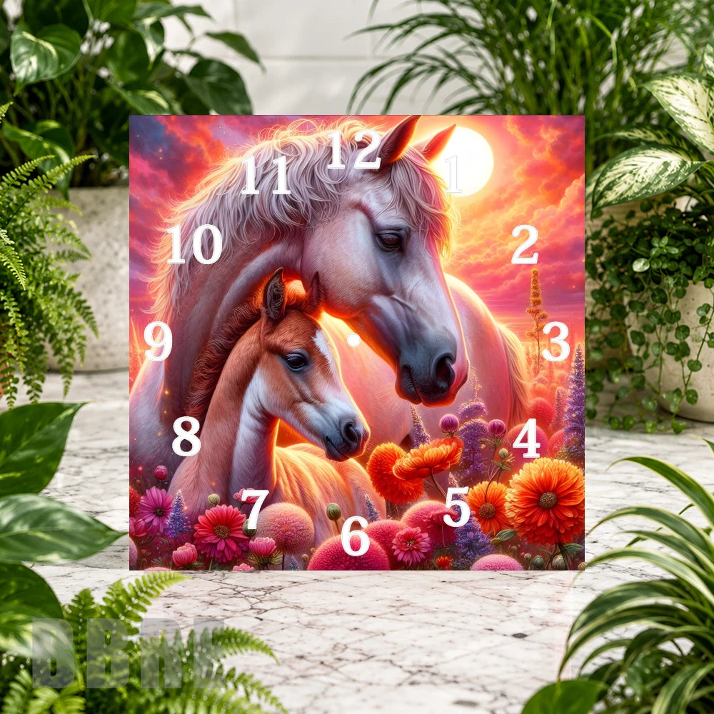 Majestic Horses 5 Clock Sublimation Wrap