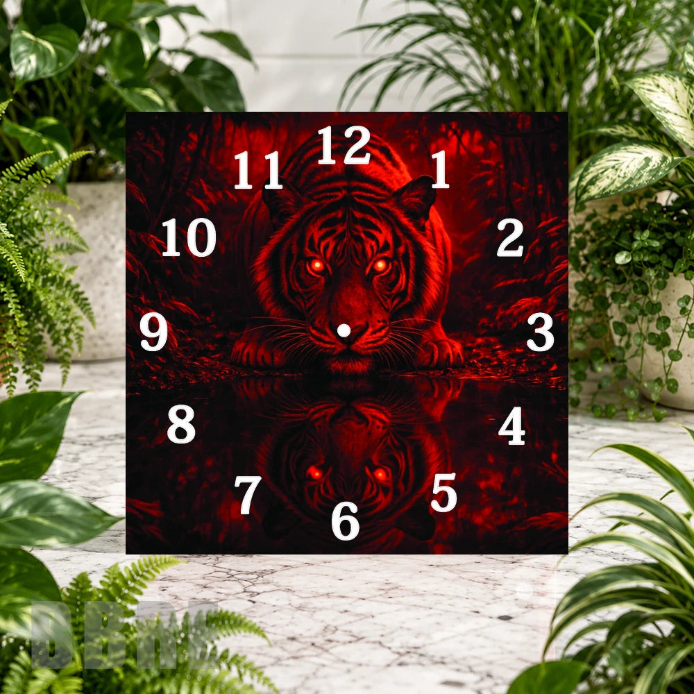 Red Tiger Clock Sublimation Wrap