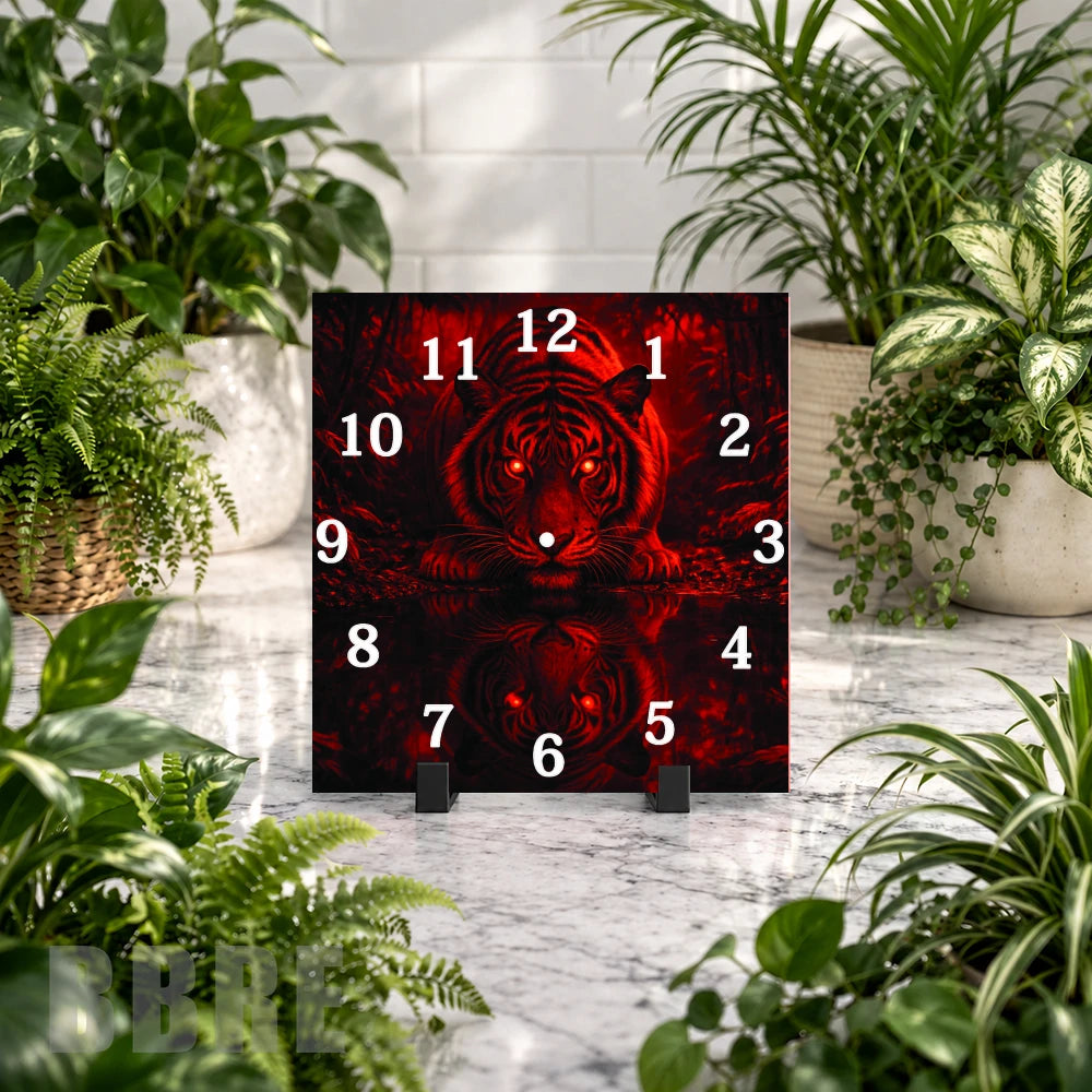 Red Tiger Clock Mockup