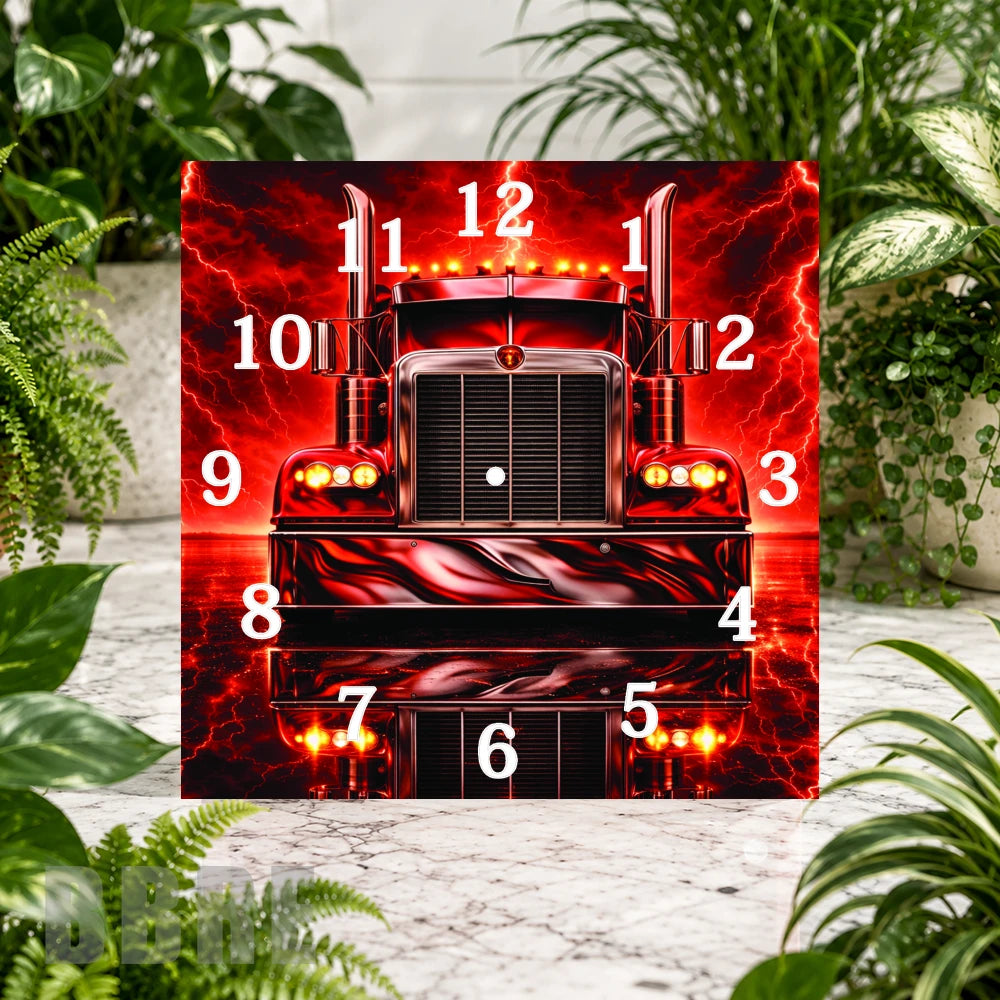 Red Truck Clock Sublimation Wrap