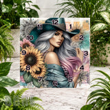 Sunflower Lady 2 Clock Sublimation Wrap