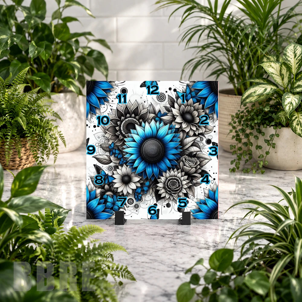 Floral Clock 4 Clock Mockup