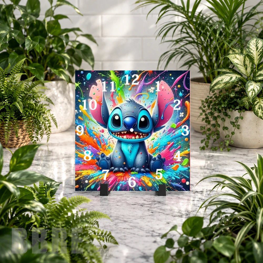 Colorful Stitch 5 Clock Mockup