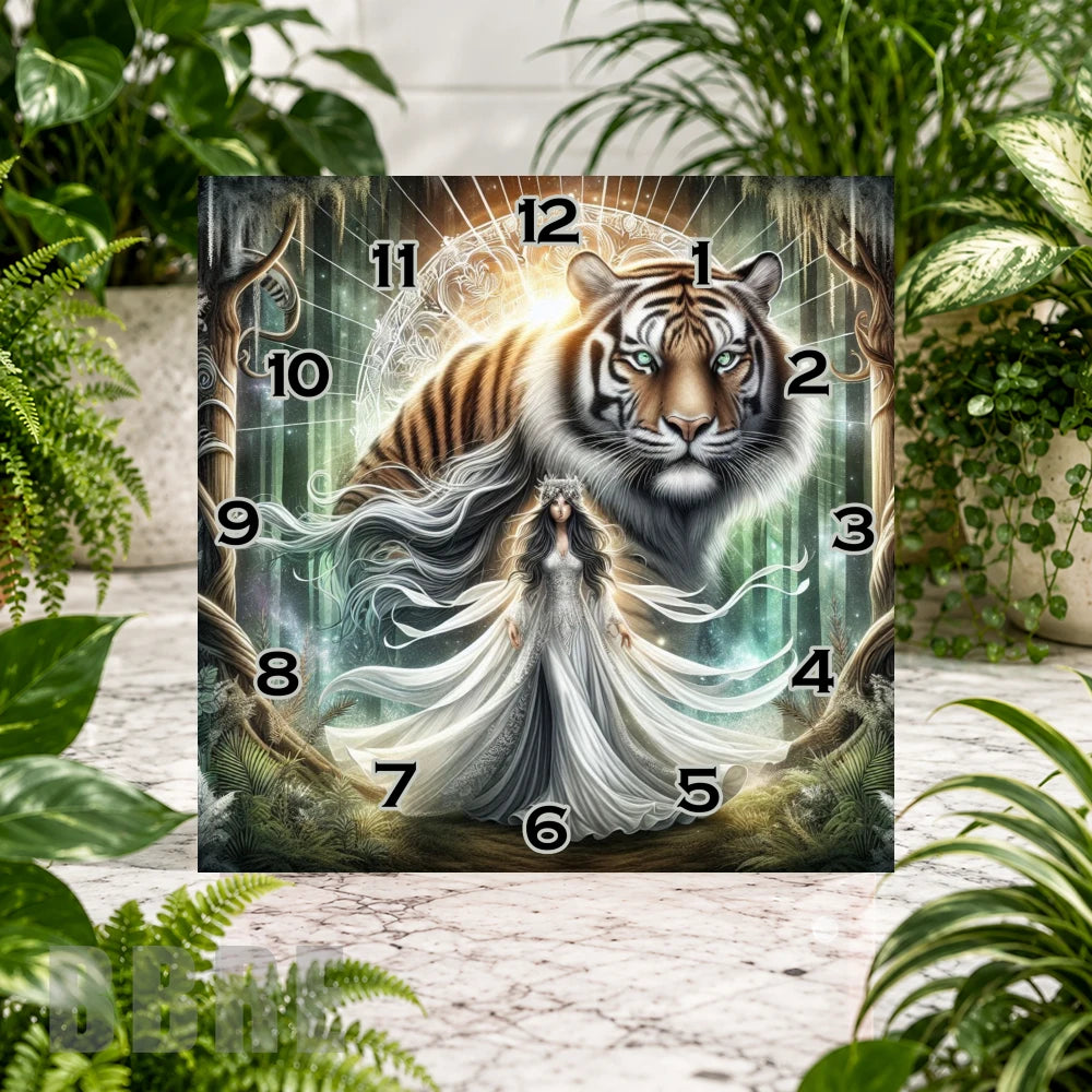 Tiger Goddess 2 Clock Sublimation Wrap