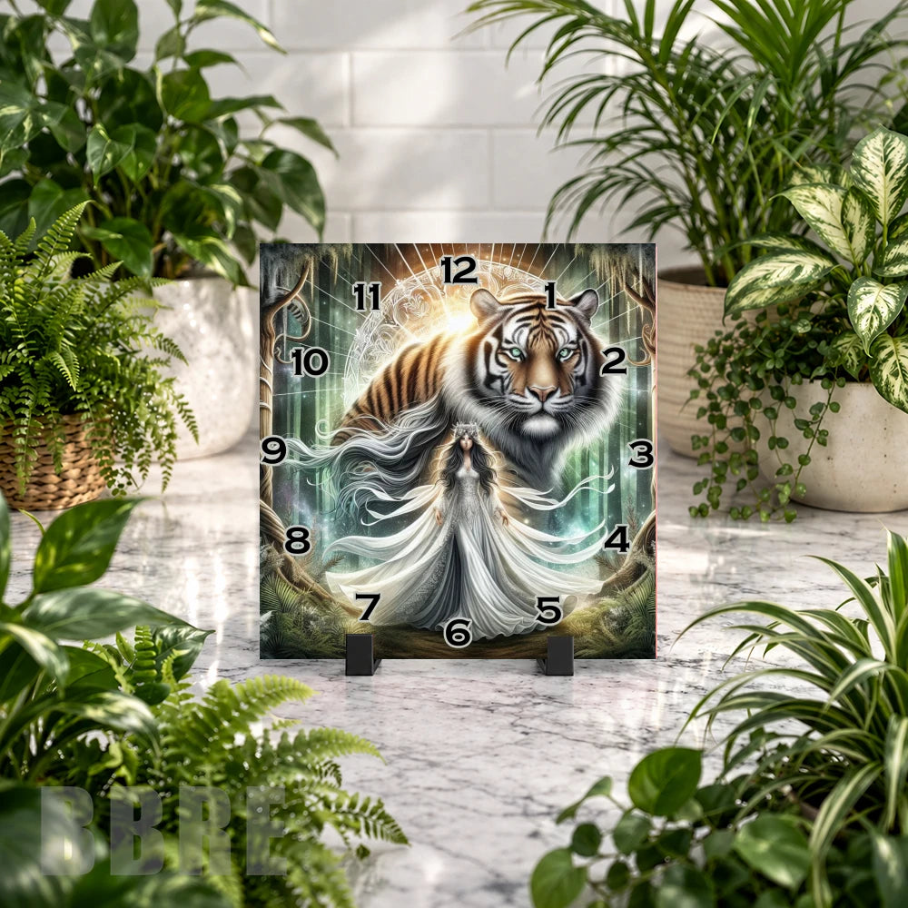 Tiger Goddess 2 Clock Mockup