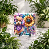 Floral Puppy Clock Mockup
